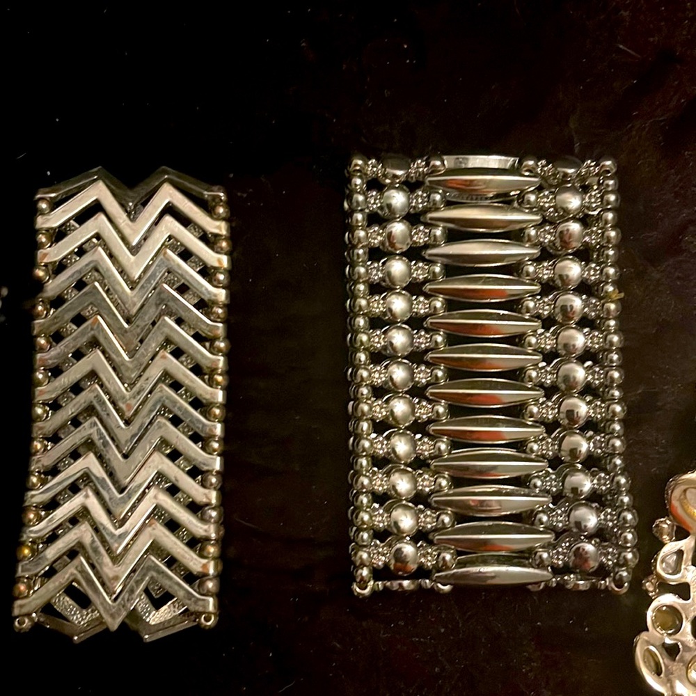 (2) Silver Cuff- ONE Size